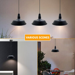 Black Metal Lamp Shades,36Cm Light Shade Lampshades For Ceiling Lights, Easy Fit Pendant Light Shades Ceiling For Living Room - thumbnail 5