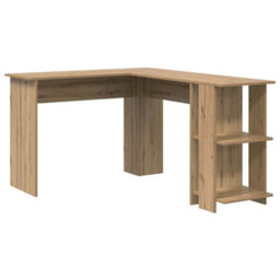 Berkfield Modern Corner Desk With Storage Artisan Oak 140X113,5X75Cm