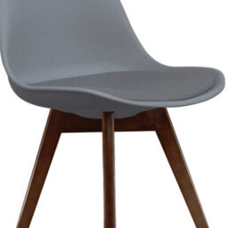 Fusion Living Soho Dark Grey Plastic Dining Chair With Squared Dark Wood Legs - thumbnail 3
