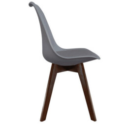 Fusion Living Soho Dark Grey Plastic Dining Chair With Squared Dark Wood Legs - thumbnail 6