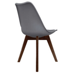 Fusion Living Soho Dark Grey Plastic Dining Chair With Squared Dark Wood Legs - thumbnail 5