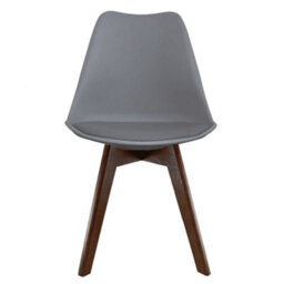 Fusion Living Soho Dark Grey Plastic Dining Chair With Squared Dark Wood Legs - thumbnail 7