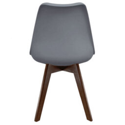 Fusion Living Soho Dark Grey Plastic Dining Chair With Squared Dark Wood Legs - thumbnail 4