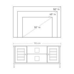 Songmics Vasagle Tv Stand, Tv Console Unit With Shelves, Cabinet With Storage, Louvered Doors, For Living Room, Entertainment Room - thumbnail 6