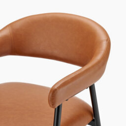 Furniturebox Uk 2X Delos Tan Faux Leather Fabric Dining Chairs - thumbnail 8