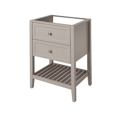 GoodHome Perma Satin Grey Freestanding Bathroom Vanity Unit (H) 806mm (W) 600mm - image 1