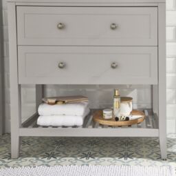 GoodHome Perma Satin Grey Freestanding Bathroom Vanity Unit (H) 806mm (W) 600mm - thumbnail 7