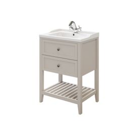 GoodHome Perma Satin Grey Freestanding Bathroom Vanity Unit (H) 806mm (W) 600mm - thumbnail 3