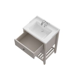 GoodHome Perma Satin Grey Freestanding Bathroom Vanity Unit (H) 806mm (W) 600mm - thumbnail 5