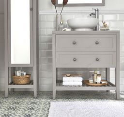 GoodHome Perma Satin Grey Freestanding Bathroom Vanity Unit (H) 806mm (W) 600mm - thumbnail 6