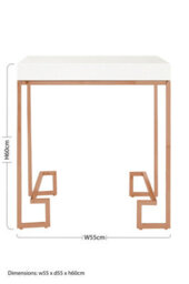 Orsina Contemporary Rose Gold Angled Legs End Table, Versatile Sitting Room Side Table, Sturdy Lounge Side Table - thumbnail 2
