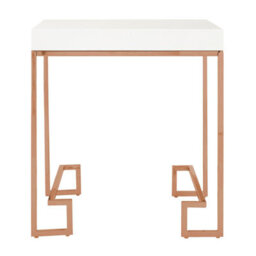 Orsina Contemporary Rose Gold Angled Legs End Table, Versatile Sitting Room Side Table, Sturdy Lounge Side Table - thumbnail 1