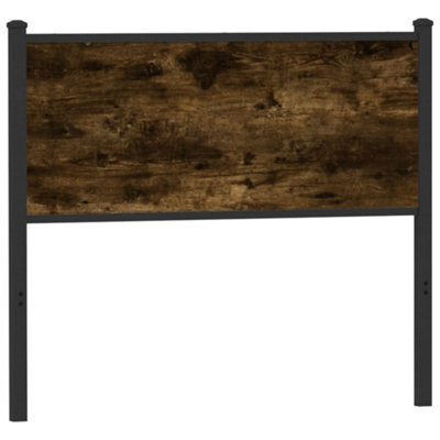 Berkfield Headboard Smoked Oak 107 Cm Engineered Wood And Steel - image 1