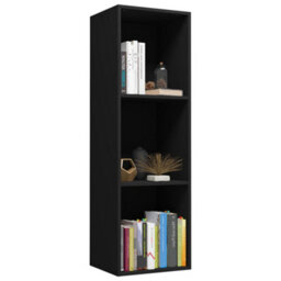 Berkfield Book Cabinet/tv Cabinet Black 36X30X114 Cm Engineered Wood - thumbnail 3