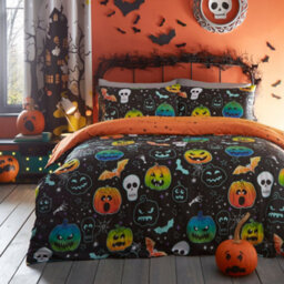 Bedlam Scary Pumpkins Glow In The Dark Halloween Duvet Cover Set - thumbnail 1