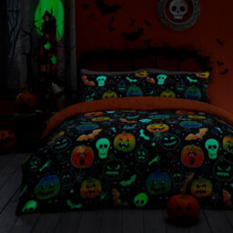 Bedlam Scary Pumpkins Glow In The Dark Halloween Duvet Cover Set - thumbnail 2