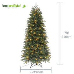 Best Artificial 7Ft / 210Cm Balsam Fir Pre Lit Christmas Tree With Real Feel Pe Tips, Hinged With Plug And Battery Led Lights - thumbnail 5