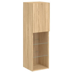 Berkfield Tv Cabinets With Led Lights 2 Pcs Sonoma Oak 30.5X30X102 Cm - thumbnail 7
