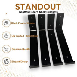 MKGT 4X Heavy Duty Industrial Shelf Brackets, Rustic Scaffold Board Brackets For Floating Shelves Wall-Mounted Shelving Brackets - thumbnail 4