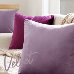 Deconovo Pack Of 2 Velvet Cushion Covers 55 X 55 Cm Light Purple - thumbnail 4