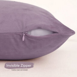 Deconovo Pack Of 2 Velvet Cushion Covers 55 X 55 Cm Light Purple - thumbnail 3