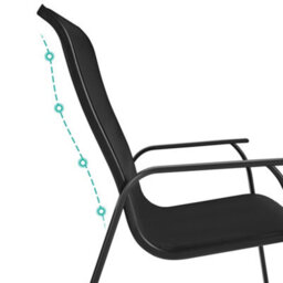 Yaheetech Black Set Of 2 Outdoor Stackable Dining Chairs With Backrest And Armrests - thumbnail 9