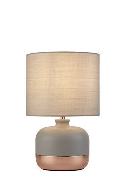 Lighting Collection Pedro Grey & Copper Table Lamp - image 1