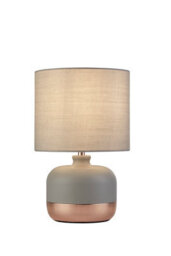 Lighting Collection Pedro Grey & Copper Table Lamp - thumbnail 1