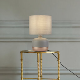 Lighting Collection Pedro Grey & Copper Table Lamp - thumbnail 4