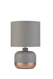 Lighting Collection Pedro Grey & Copper Table Lamp - thumbnail 2