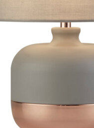 Lighting Collection Pedro Grey & Copper Table Lamp - thumbnail 3