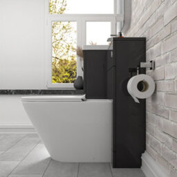 Nes Home 2 Drawers Dark Grey Basin Vanity, Wc Unit & Rimless Toilet - thumbnail 5