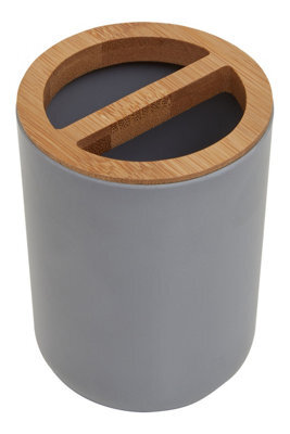 Orsina Luxe Grey Toothbrush Holder With Divider, Sustainable Toothbrush Cup, Eco-Friendly Toothbrush Holder Set - image 1