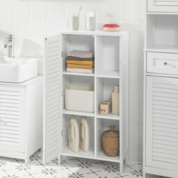 Sobuy Bzr39-W, Bathroom Storage Cabinet Cupboard With 3 Shelves And 1 Shutter Door,white,w48Xd24Xh96 - thumbnail 6
