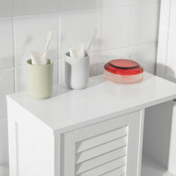 Sobuy Bzr39-W, Bathroom Storage Cabinet Cupboard With 3 Shelves And 1 Shutter Door,white,w48Xd24Xh96 - thumbnail 4