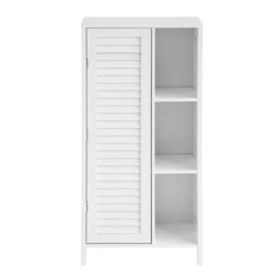 Sobuy Bzr39-W, Bathroom Storage Cabinet Cupboard With 3 Shelves And 1 Shutter Door,white,w48Xd24Xh96 - thumbnail 8