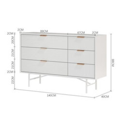 Living And Home Contemporary Wooden Sideboard Cabinet Sideboard Buffet Console Table W 1400 X D 400 X H 880 mm - thumbnail 8