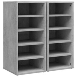 Walplus Shoe Cabinets 2 Pcs Concrete Grey 31.5X35X70 Cm Engineered Wood - thumbnail 2