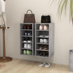 Walplus Shoe Cabinets 2 Pcs Concrete Grey 31.5X35X70 Cm Engineered Wood - thumbnail 1