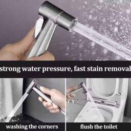 Toilet Sprayer Gun, Handheld Bidet Sprayer, Bathroom Connector Set, Grey - thumbnail 3