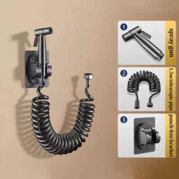 Toilet Sprayer Gun, Handheld Bidet Sprayer, Bathroom Connector Set, Grey - thumbnail 2