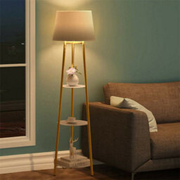 Luvodi Tripod Shelved Gold Led Floor Lamp Marble Shelves Lamp Reading Light 160Cm - thumbnail 5