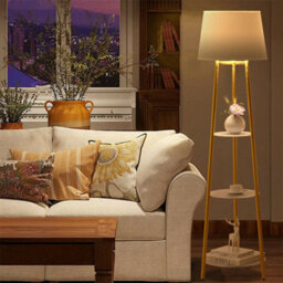Luvodi Tripod Shelved Gold Led Floor Lamp Marble Shelves Lamp Reading Light 160Cm - thumbnail 6