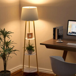 Luvodi Tripod Shelved Gold Led Floor Lamp Marble Shelves Lamp Reading Light 160Cm - thumbnail 7