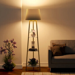 Luvodi Tripod Shelved Gold Led Floor Lamp Marble Shelves Lamp Reading Light 160Cm - thumbnail 9