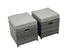 Fimous Outdoor Rattan Garden Furniture Set 8 Seater Patio Lounge Sofa Set With Square Coffee Table 2 Side Table 2 Small Footstools - thumbnail 6