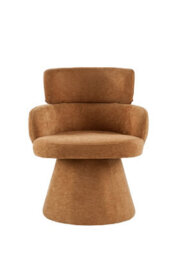 Fmd Furniture Zuno Ceramic Sculpted Swivel Dining Chair With Curved Arms - thumbnail 1