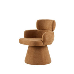 Fmd Furniture Zuno Ceramic Sculpted Swivel Dining Chair With Curved Arms - thumbnail 5