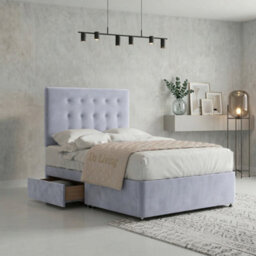 DS Living Luna Upholstered White Divan Bed Frame - Divan Bed Frame - thumbnail 4