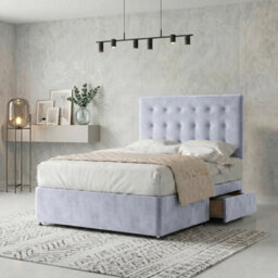 DS Living Luna Upholstered White Divan Bed Frame - Divan Bed Frame - thumbnail 1